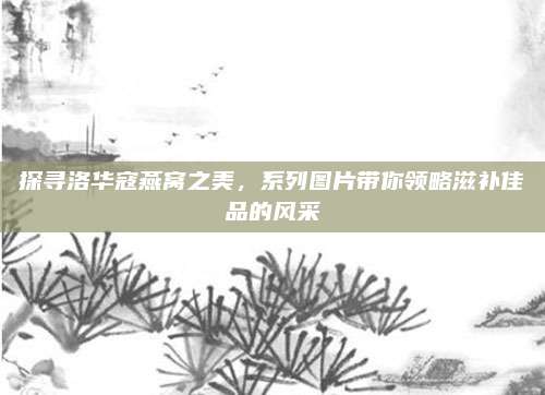 探寻洛华寇燕窝之美,系列图片带你领略滋补佳品的风采