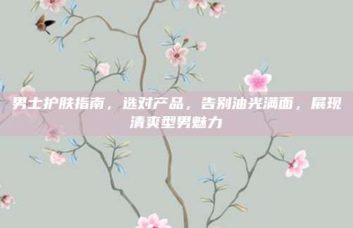 男士护肤指南,选对产品,告别油光满面,展现清爽型男魅力