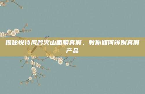 揭秘悦诗风吟火山面膜真假,教你如何辨别真假产品