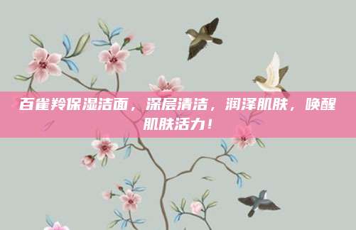 百雀羚保湿洁面,深层清洁,润泽肌肤,唤醒肌肤活力!