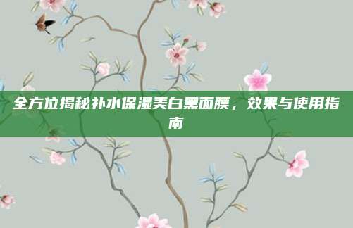 全方位揭秘补水保湿美白黑面膜，效果与使用指南