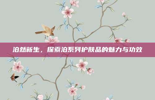 泊然新生,探索泊系列护肤品的魅力与功效