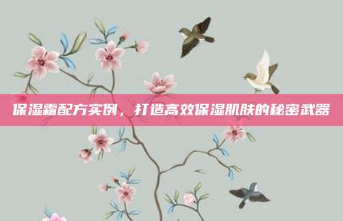 保湿霜配方实例，打造高效保湿肌肤的秘密武器