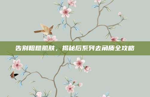 告别粗糙肌肤，揭秘后系列去角质全攻略