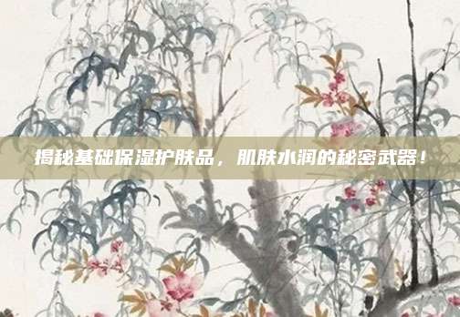 揭秘基础保湿护肤品,肌肤水润的秘密武器!