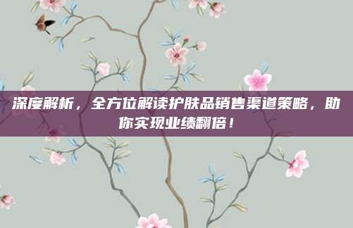 深度解析，全方位解读护肤品销售渠道策略，助你实现业绩翻倍！