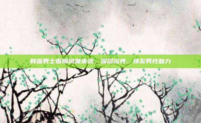 韩国男士面膜风潮来袭,深层滋养,焕发男性魅力