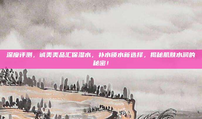 深度评测，诚美美品汇保湿水，补水锁水新选择，揭秘肌肤水润的秘密！