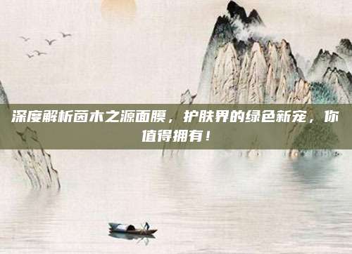 深度解析茵木之源面膜,护肤界的绿色新宠,你值得拥有!