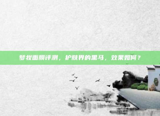 梦妆面膜评测，护肤界的黑马，效果如何？