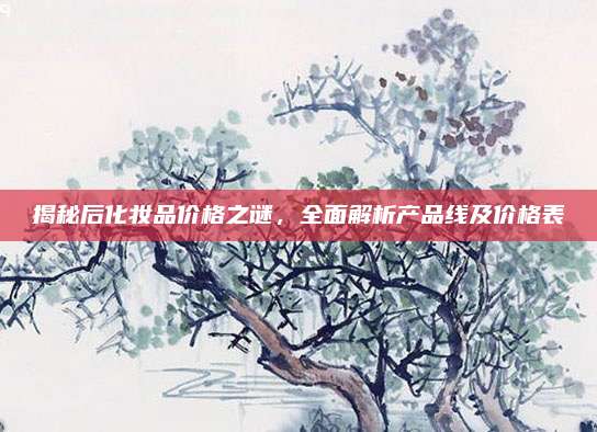 揭秘后化妆品价格之谜，全面解析产品线及价格表