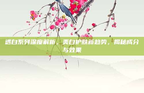 透白系列深度解析，美白护肤新趋势，揭秘成分与效果