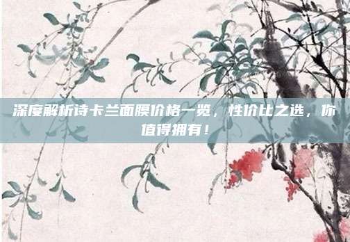 深度解析诗卡兰面膜价格一览,性价比之选,你值得拥有!