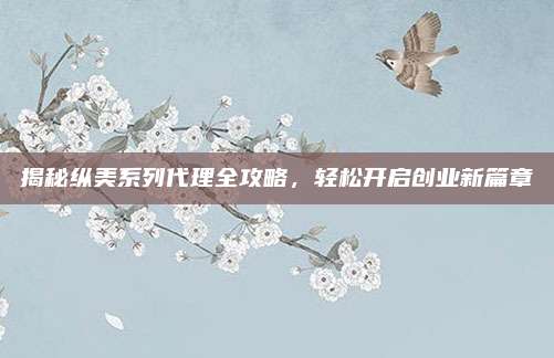 揭秘纵美系列代理全攻略，轻松开启创业新篇章