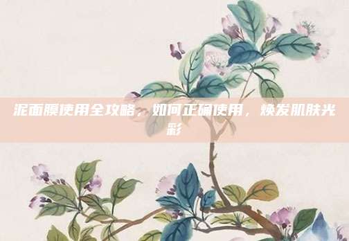 泥面膜使用全攻略，如何正确使用，焕发肌肤光彩