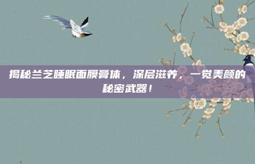 揭秘兰芝睡眠面膜膏体，深层滋养，一觉美颜的秘密武器！