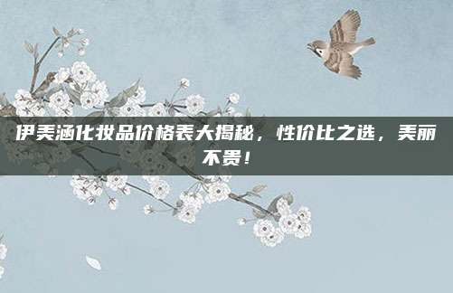 伊美涵化妆品价格表大揭秘，性价比之选，美丽不贵！