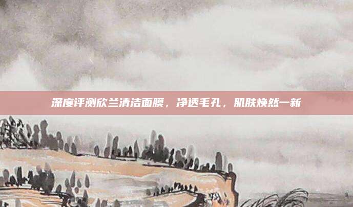 深度评测欣兰清洁面膜，净透毛孔，肌肤焕然一新