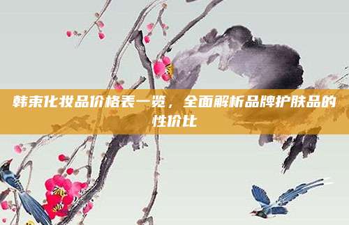 韩束化妆品价格表一览，全面解析品牌护肤品的性价比