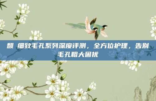 馥珮细致毛孔系列深度评测，全方位护理，告别毛孔粗大困扰