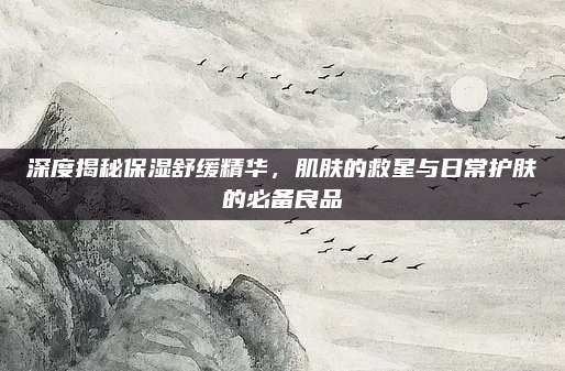 深度揭秘保湿舒缓精华，肌肤的救星与日常护肤的必备良品