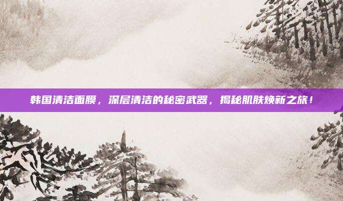 韩国清洁面膜，深层清洁的秘密武器，揭秘肌肤焕新之旅！