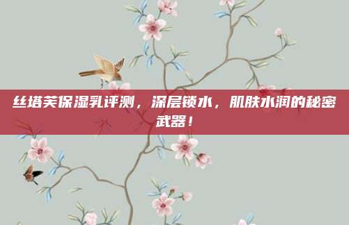 丝塔芙保湿乳评测，深层锁水，肌肤水润的秘密武器！