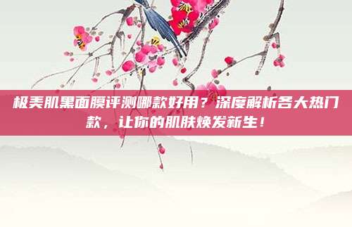 极美肌黑面膜评测哪款好用？深度解析各大热门款，让你的肌肤焕发新生！