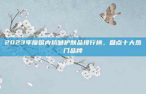 2023年度国内抗皱护肤品排行榜，盘点十大热门品牌