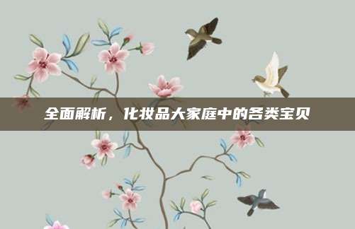 全面解析，化妆品大家庭中的各类宝贝