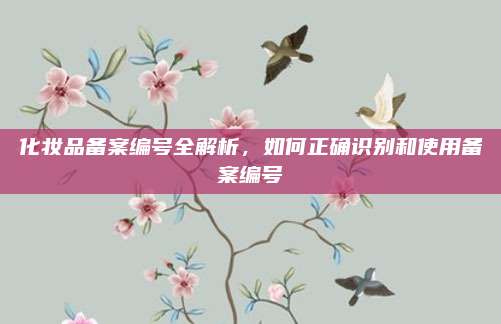 化妆品备案编号全解析，如何正确识别和使用备案编号