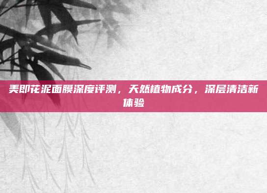 美即花泥面膜深度评测，天然植物成分，深层清洁新体验