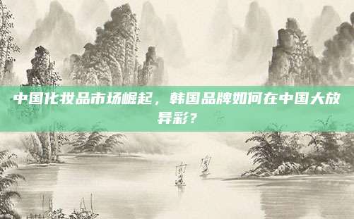 中国化妆品市场崛起,韩国品牌如何在中国大放异彩?