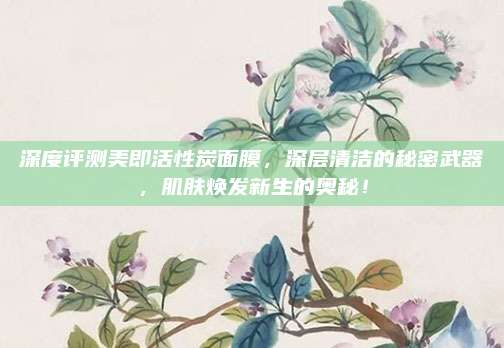 深度评测美即活性炭面膜，深层清洁的秘密武器，肌肤焕发新生的奥秘！