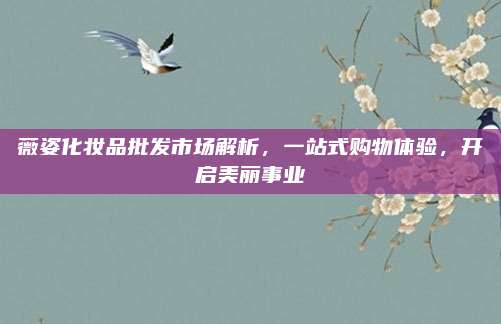 薇姿化妆品批发市场解析，一站式购物体验，开启美丽事业