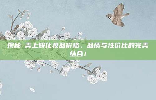 揭秘玹美上妍化妆品价格，品质与性价比的完美结合！