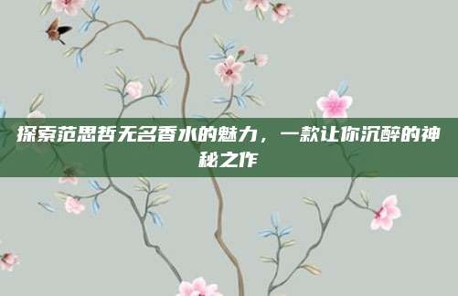 探索范思哲无名香水的魅力,一款让你沉醉的神秘之作