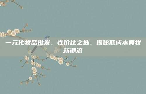 一元化妆品批发，性价比之选，揭秘低成本美妆新潮流