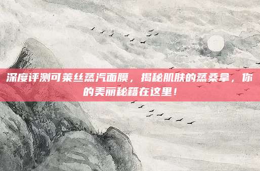 深度评测可莱丝蒸汽面膜，揭秘肌肤的蒸桑拿，你的美丽秘籍在这里！