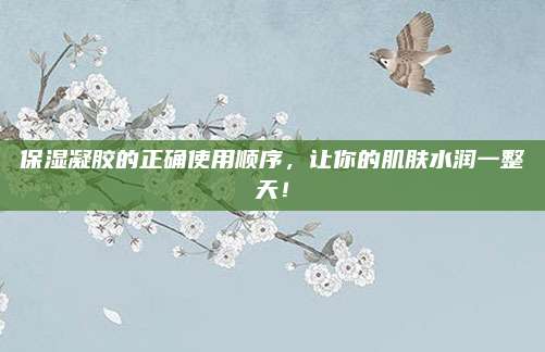 保湿凝胶的正确使用顺序，让你的肌肤水润一整天！