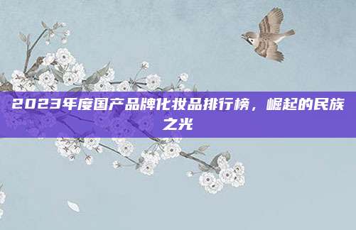 2023年度国产品牌化妆品排行榜，崛起的民族之光