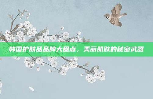 韩国护肤品品牌大盘点，美丽肌肤的秘密武器