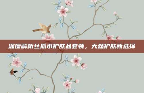 深度解析丝瓜水护肤品套装，天然护肤新选择