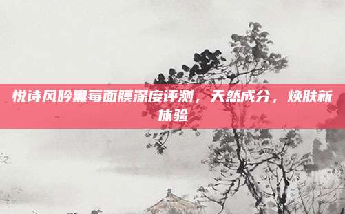 悦诗风吟黑莓面膜深度评测,天然成分,焕肤新体验