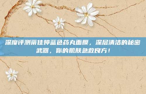 深度评测蒂佳婷蓝色药丸面膜，深层清洁的秘密武器，你的肌肤急救良方！