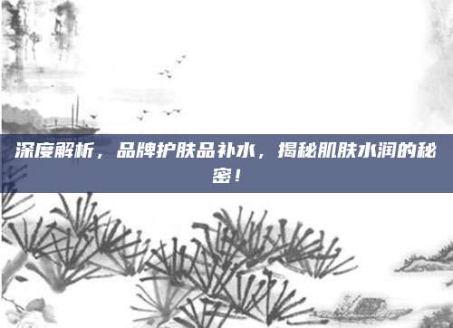 深度解析，品牌护肤品补水，揭秘肌肤水润的秘密！