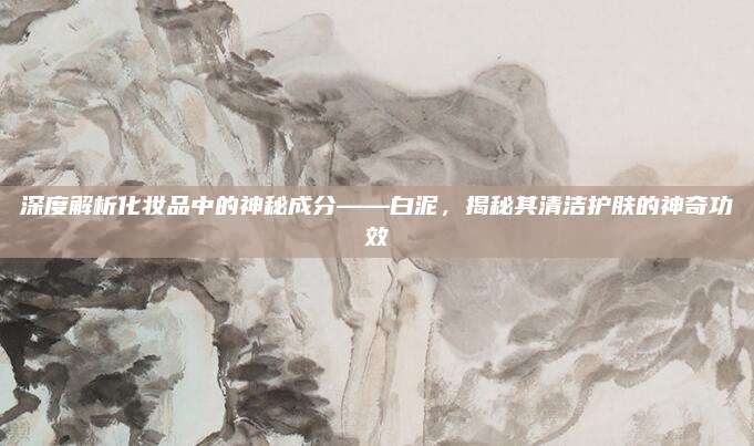 深度解析化妆品中的神秘成分——白泥，揭秘其清洁护肤的神奇功效
