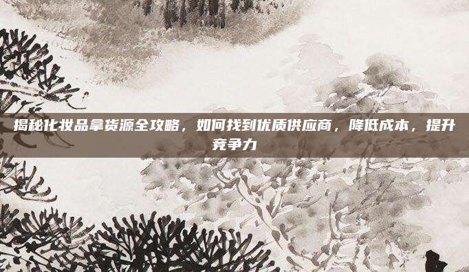 揭秘化妆品拿货源全攻略，如何找到优质供应商，降低成本，提升竞争力