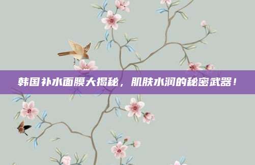 韩国补水面膜大揭秘，肌肤水润的秘密武器！