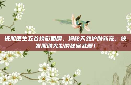 瓷肌医生五谷焕彩面膜，揭秘天然护肤新宠，焕发肌肤光彩的秘密武器！